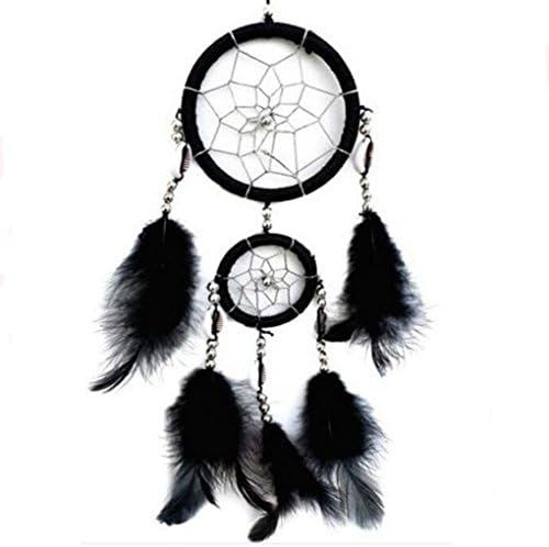 Mamasen Circle Dream Black+White Catcher Feathers Wall Hanging Decoration Car Ornament