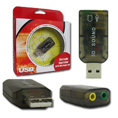41lq1NbQPFL NEW USB External 3D Sound Adapter Headphone Input