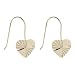 18kt Gold over Sterling Silver Diamond Cut Heart Drop Earrings
