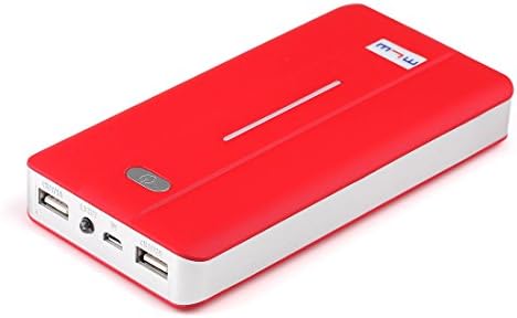 MLW Smartro A1 13800mAh External Battery Portable Dual USB Charger Power Bank. Fast Charging, High Capacity, Ultra Compact. For iPhone 5S 5C 5 4S, iPad Air mini, Galaxy S5 S4 S3, Note 3 2, Tab 4 3 2 Pro, Nexus, HTC One, One 2 (M8), LG G3, Nexus, MOTO X and More Portable Devices (Red)