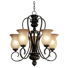 Kenroy Home 91665ORB Ponte Vedra 5 Light Chandelier, Oil Rubbed Bronze Finish