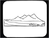 Decorated Mouse Pad with "black and white", mountains, rivers, Europe, Norway, natural, landscape