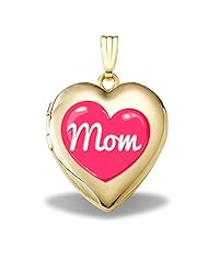14K Gold Filled Mothers Day "Mom Heart" Heart Locket 3/4 inch x 3/4 inch in Solid 14K Gold Filled