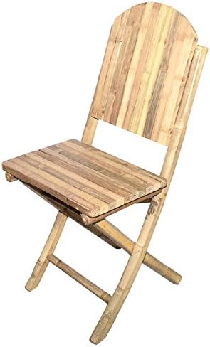 Bamboo Folding Chairs (Set of 2), 19 inches long x 17 inches wide x 36.5 inches high