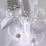 Silver Pearl Garden Wedding Cake Knife and Server Set