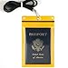 StoreSMART Sport - Zipper Passport Holder with Lanyard - Clear Plastic Front & Yellow Plastic Back - SPCR1596ZIPS-Y-1