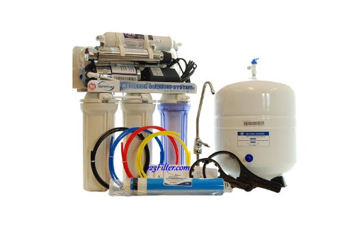iSpring 100GPD 6-Stage Reverse Osmosis RO UV Water Filter System with Booster Pump, Luxury faucet, Clear housing, and 110V & 220V On Sale