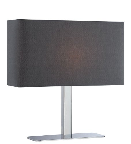 Metal Table Lamp  Black Fabric Shade in Chrome 