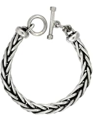 Sterling Silver Handmade Wheat Link Bracelet Toggle Clasp Handmade 1/2 inch wide, sizes 8, 8.5 & 9 inch