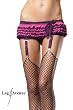 Mesh contrast ruffle garter booty short