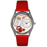 Whimsical Watches Women's S0640011 Math Teacher Red Leather Watch