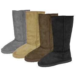 JC Fashion Boots Ladies 12 Inch Microsuede Sherpa Lined Boots