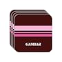 Personal Name Gift - "GAMBAR" Set of 4 Mini-Mousepad Coasters (pink design)