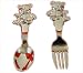 * Baby's Silver Plated Teddy 'Fork & Spoon' - Christening Gift Set *