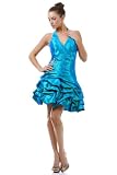 Halter Pick-up Formal Bridesmaid Prom Short Dress #688 (4, Turquoise) Halter Pick-up Formal Bridesmaid Prom Short Dress #688 (4, Turquoise)