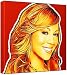 Mariah Carey - Pop Art Print (Multicolour; Red Background) 30 x 30 x 2 cm Medium Square Deep Box Can