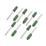 uxcell　コーンヒント　砥粒研磨　マウントポイント　グリーン 6mm x 17mm x 3mm　10個入り