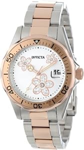 Invicta Women's 12507 Pro Diver Silver Dial Crystal Accented Two Tone Stainless Steel Watch