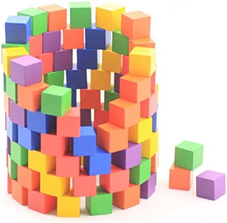 My childlike 100 pices wood toy cube blocks multiple Colour
