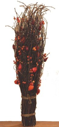 DEKO BÜNDEL PHYSALIS BEEREN 85 CM NATUR LAMPIONBLÜTEN WEIDENBÜNDEL HERBSTDEKO
