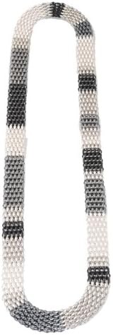 Spinningdaisy Silver and Hematite Long Chain Station Necklace and Earrings Set