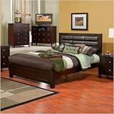 Full Bed with Faux Leather Headboard in Cappuccino