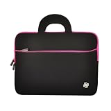 KOZMICC Black/Pink Trim Laptop Sleeve Case with Handle for up to 15″ Laptops/ Notebooks