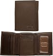Fossil Mens Leather Trifold Wallet - Chicago Extra Capacity Trifold (Color: Brown)