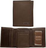 Fossil Mens Leather Trifold Wallet - Chicago Extra Capacity Trifold (Color: Brown)