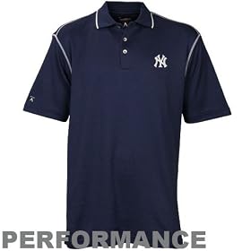Antigua New York Yankees Navy Blue Strive Performance Polo