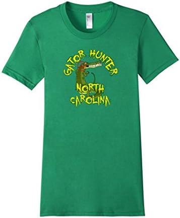 Women's Swamp Person Gator Hunter North Carolina T Shirt Small Kelly Green