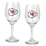 Kansas City Chiefs NFL 2pc Wine Glass Set - Primary Logo