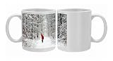 USH-4674-M Father Christmas - riding bicycle through beech woodland - coverd in Photo Mugs