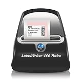 DYMO LabelWriter 450 Turbo High-Speed Postage and Label Printer for PC and Mac, USB, Printer and Software, Black/Silver (1752265)