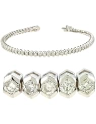 14K White Gold 4cttw Round Diamond Bracelet