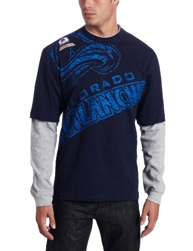 NHL Men's Colorado Avalanche Scrimmage Splitter Long Sleeve Tee (Navy, X-Large)