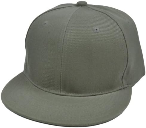 Blank Plain Solid Color Khaki Tan Flat Bill Visor Snapback Constructed Hat Cap
