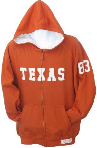 Buy Men`s Texas Longhorns Solid Solstice Old Field Full Zip Hooded Sweatshirt