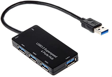 Esamconn USB Hub 3.0 Super Speed 4 Port with Individual Power on/off Switches and LEDs indicator lights Travel Home USB Charging Sync ports for Cell Phone,Laptop PC Notebook Tablet etc