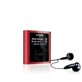 Philips SA1948/37 4 GB Flash Audio MP3 Player (Red)
