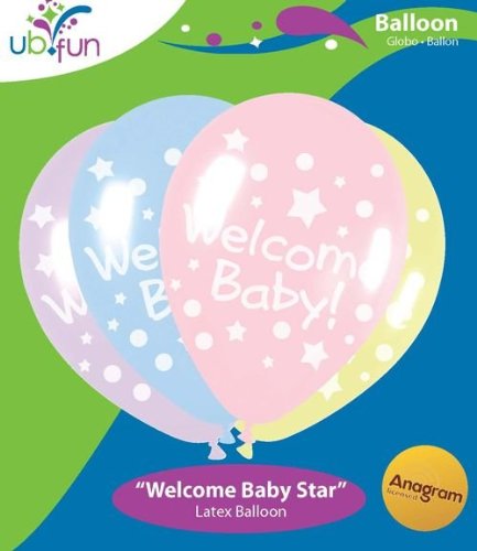 UB FUN A13502-10 WELCOME BABY STAR LATEX BALLOON 20PCS