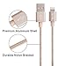 Bestfy 3Pack 3FT 6FT 10FT 3IN1 Extra Long Nylon Braided 8Pin to USB Charging Cable Cord with Aluminum Heads for iPhone 6/6s/6 Plus/5/5c/5s, iPad 4 Mini Air iPod Nano 7 iPod Touch 5 (Golden)