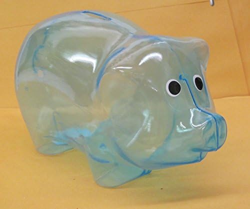 Blue-Clear Pig Bank with Eyes