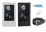 5 in 1 Accessory Combo for Samsung YP-P2 4GB, 8GB: White Silicone Skin Case + Black Silicone Skin Case + Armband + Belt Clip + Light Blue Fishbone Style Keychain