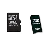 KOMPUTERBAY 16GB MicroSDHC Memory Card with Free BLUE SDHC USB 2.0 Reader a ....