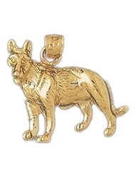 Dazzlers Solid 14k Gold Shepard Dog Charm Pendant Available in three colors from jewelsberry (weights: 2.7 grams only)