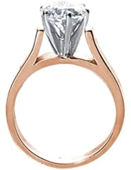 0.90 Ct Round H/I SI1/SI2 Diamond 18K Rose Gold Ring