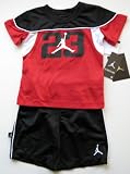 Jordan Classic '23' & Stylish Short Set T-shirt for Toddlers 2pcs Red/ Black/ White Jumpman & '23' Logo;(24 Month) New