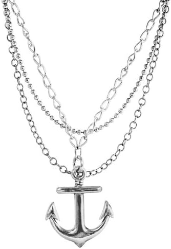 Three Chain Sterling Silver Bracelet with Anchor From the Nautica Collection By Mauricio Serrano Jewelry