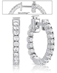 14K White Gold 1.06cttw Round Diamond Earring